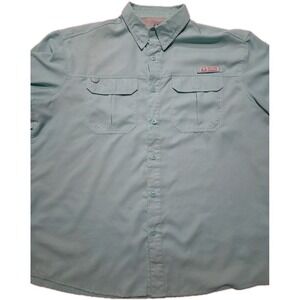 Realtree Fishing Short Sleeve Green Mens Size XL BUTTON UP SHIRT